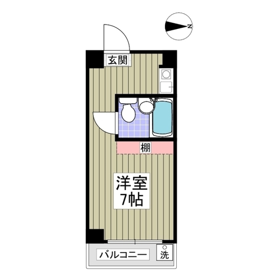 ブルーがアクセントカラーの部屋 京王線 笹塚駅まで徒歩3分の間取り図