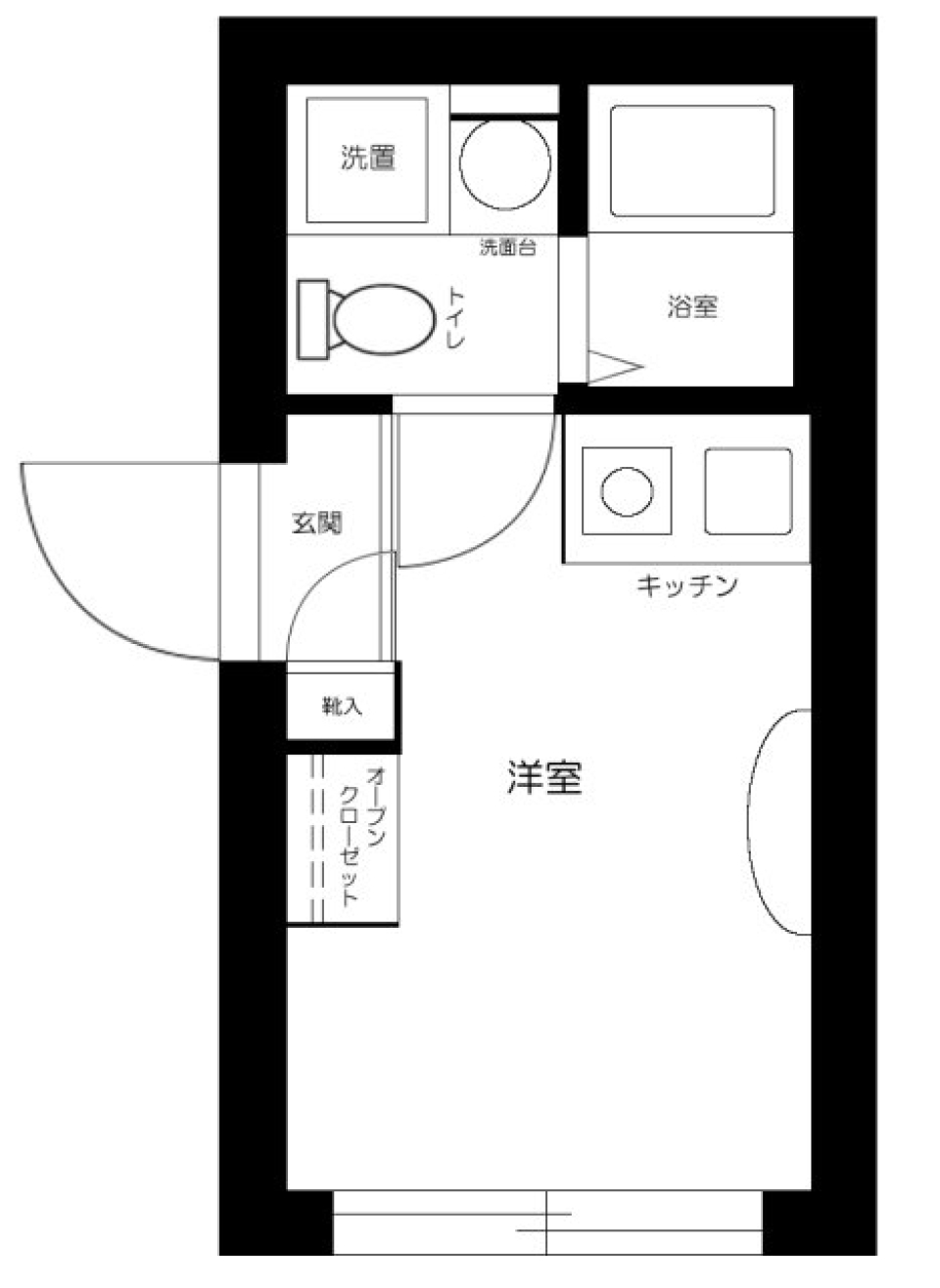 外観惚れ　築浅ワンルームの間取り図