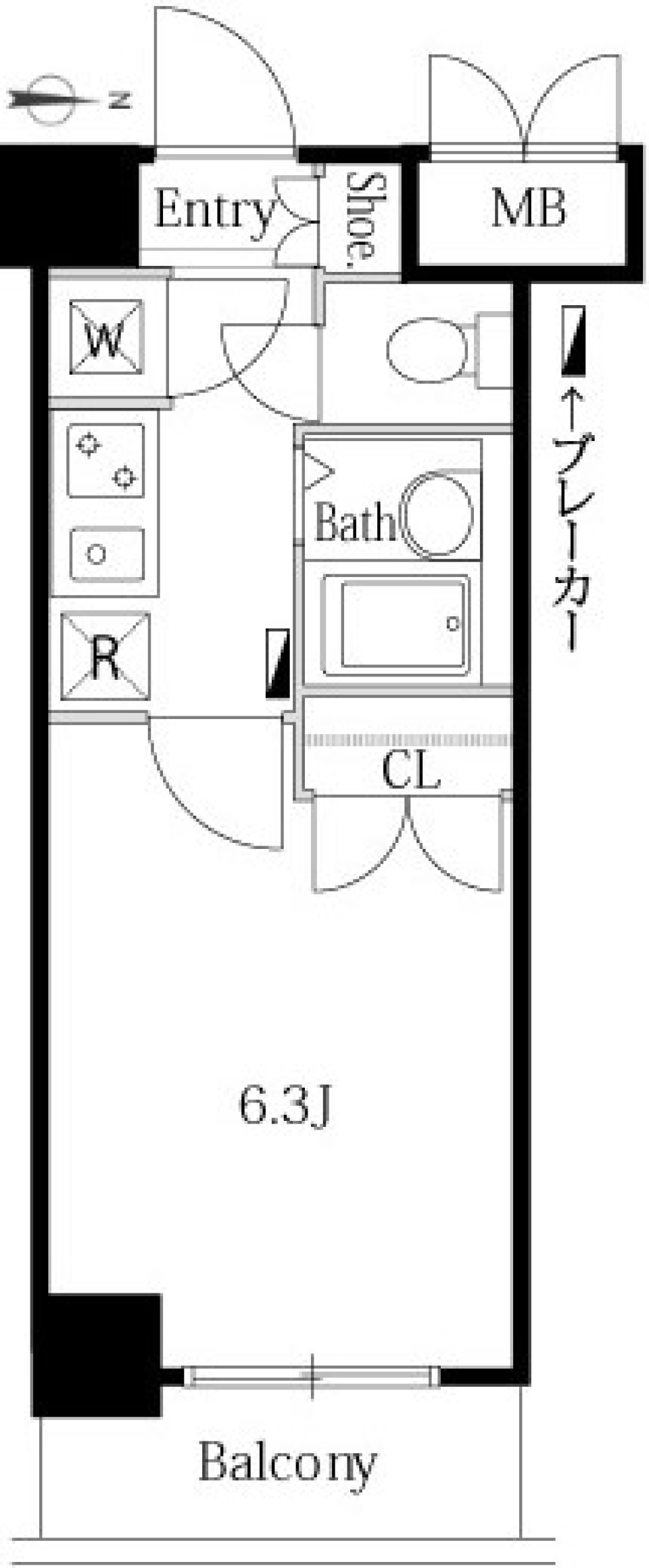 こじんまりと相棒との生活　ペット可の物件の間取り図