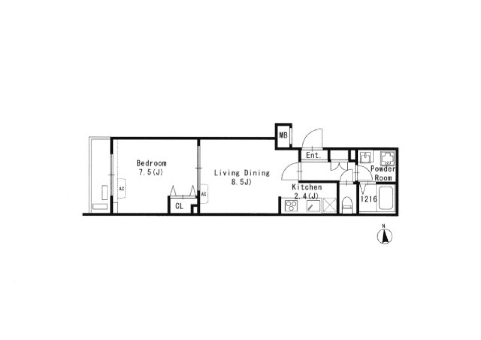 GRANPASEO文京小日向 218号室の間取り図