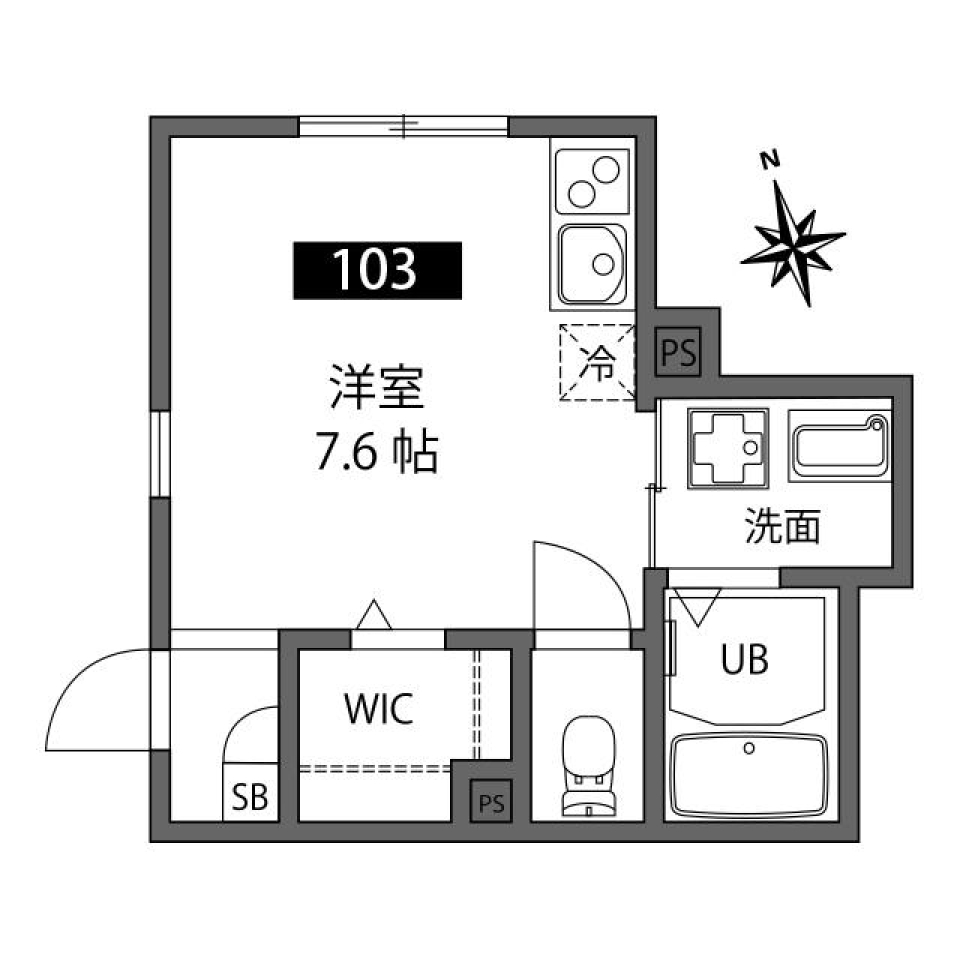 この1LDK、服との共生を提案します！ WIC付 東急大井町線 九品仏駅まで徒歩4分の間取り図