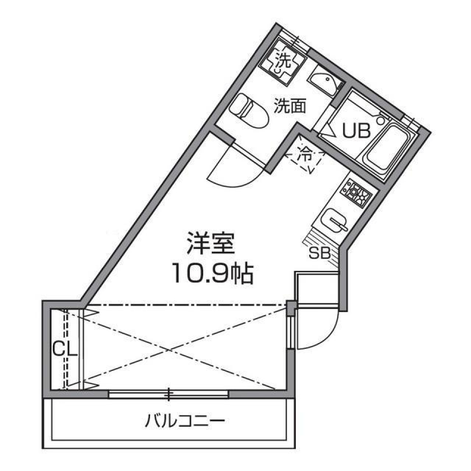 ユニークな形のお部屋がいい 東急東横線 学芸大学駅まで徒歩10分の間取り図