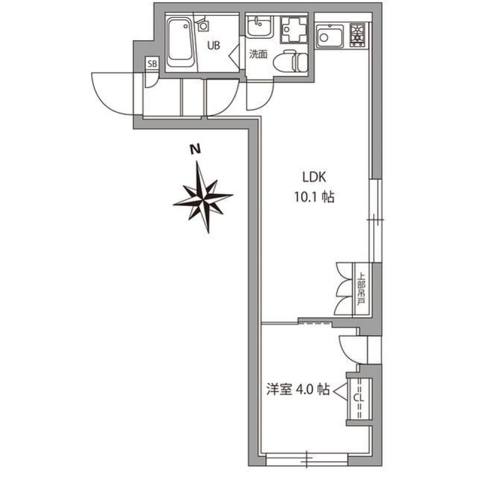 部屋の形はテトリスなんです 京急本線 青物横丁駅まで徒歩2分の間取り図