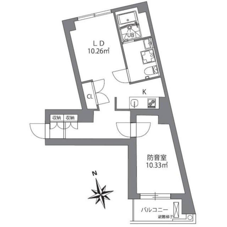 アズミュージック新宿御苑　0203号室の間取り図