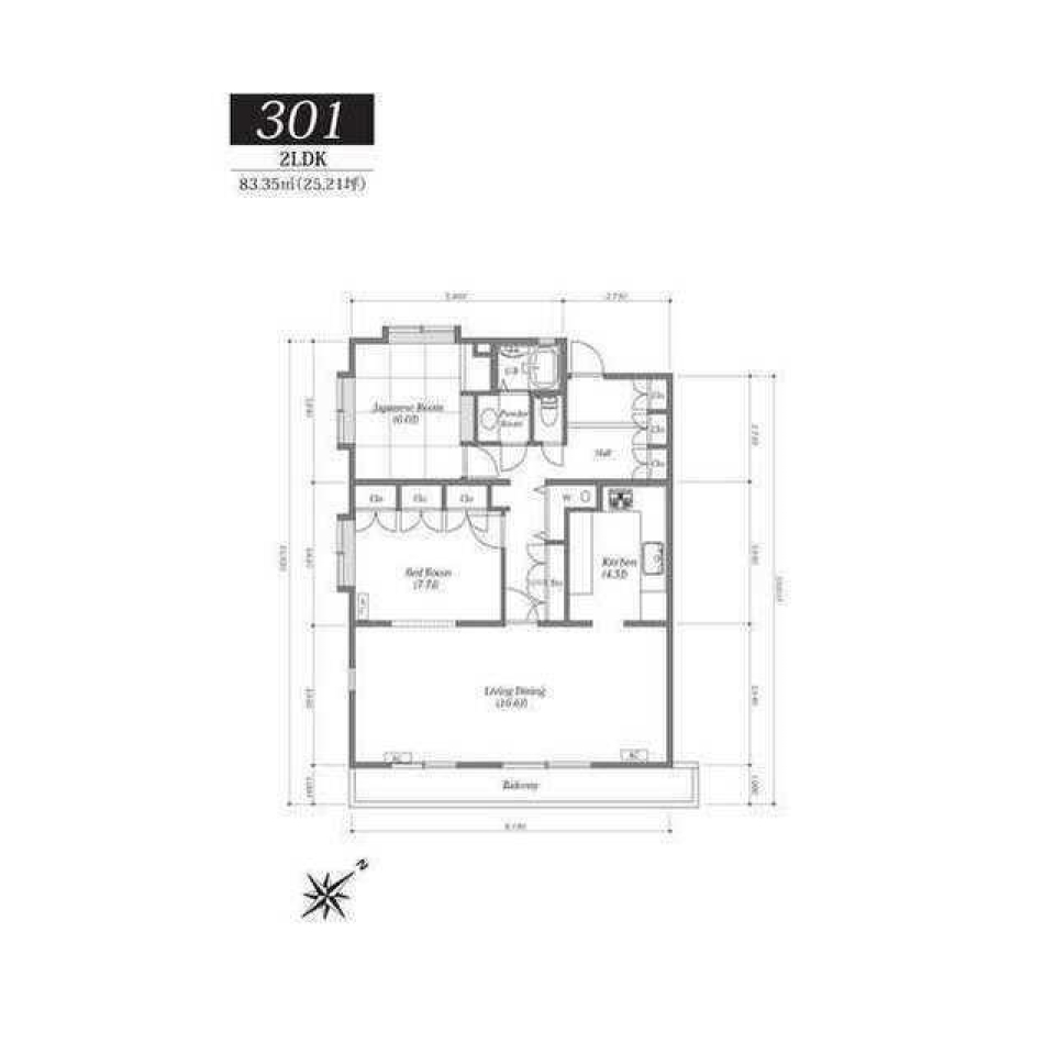 グランバリュー河田町 301号室の間取り図