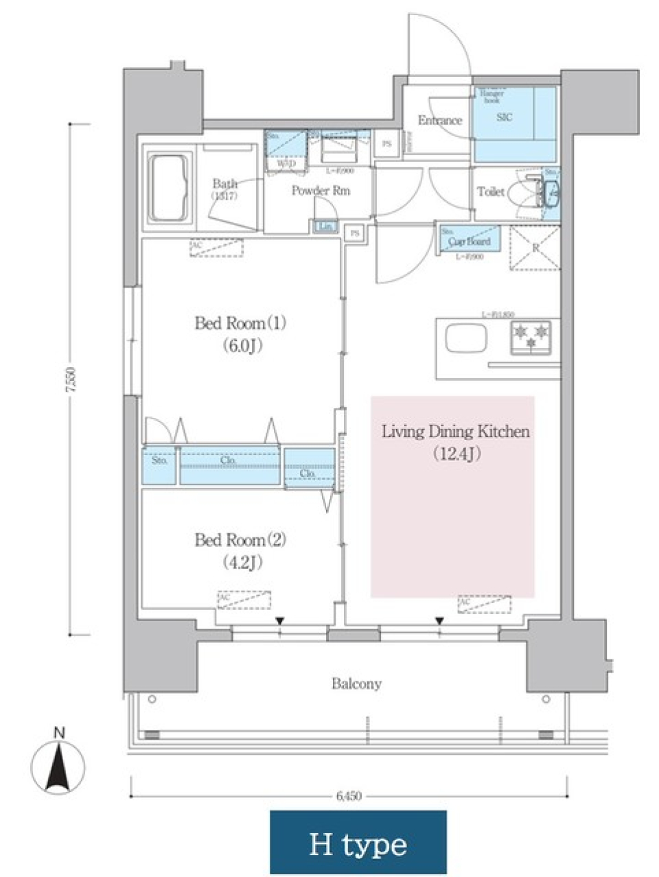 アーバネックス蔵前レジデンス 1402号室の間取り図