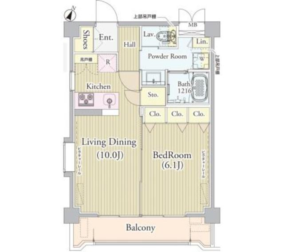 アンソレイユ氷川台　204号室の間取り図