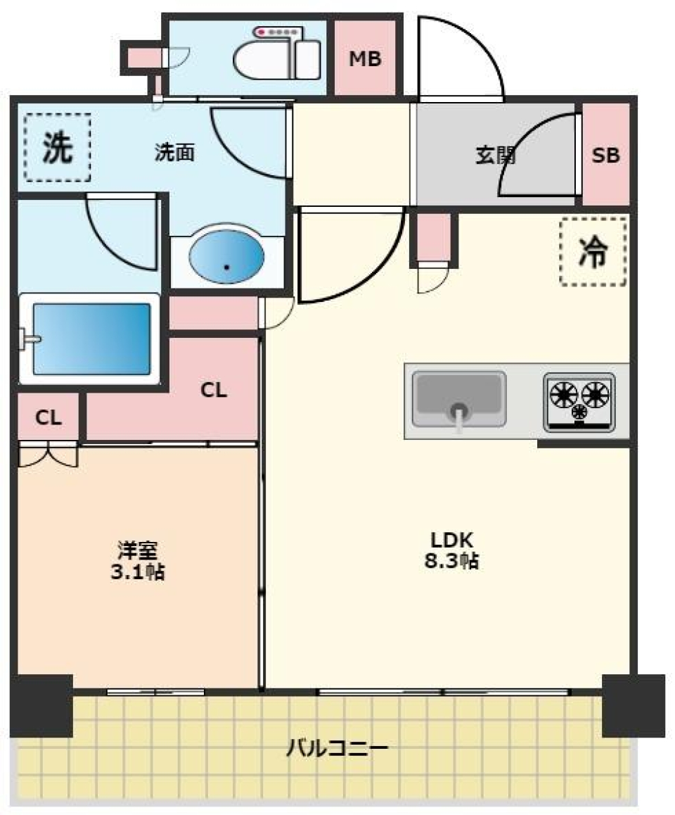 リビオレゾン田端 201号室の間取り図