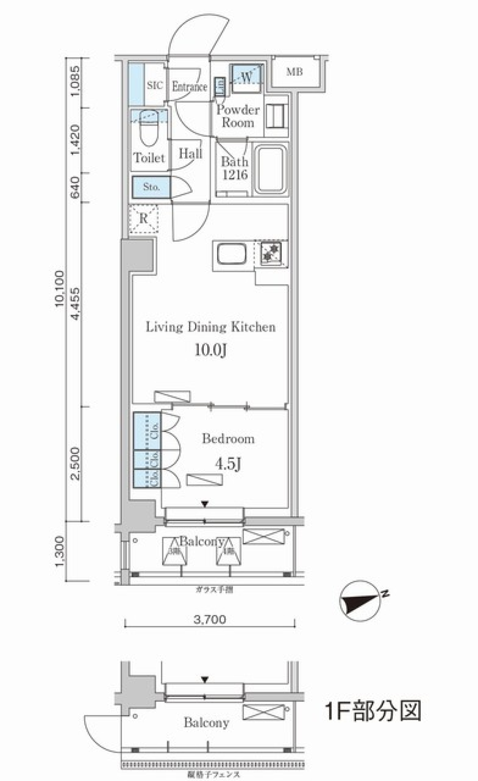 パークアクシス市谷左内町　101号室の間取り図