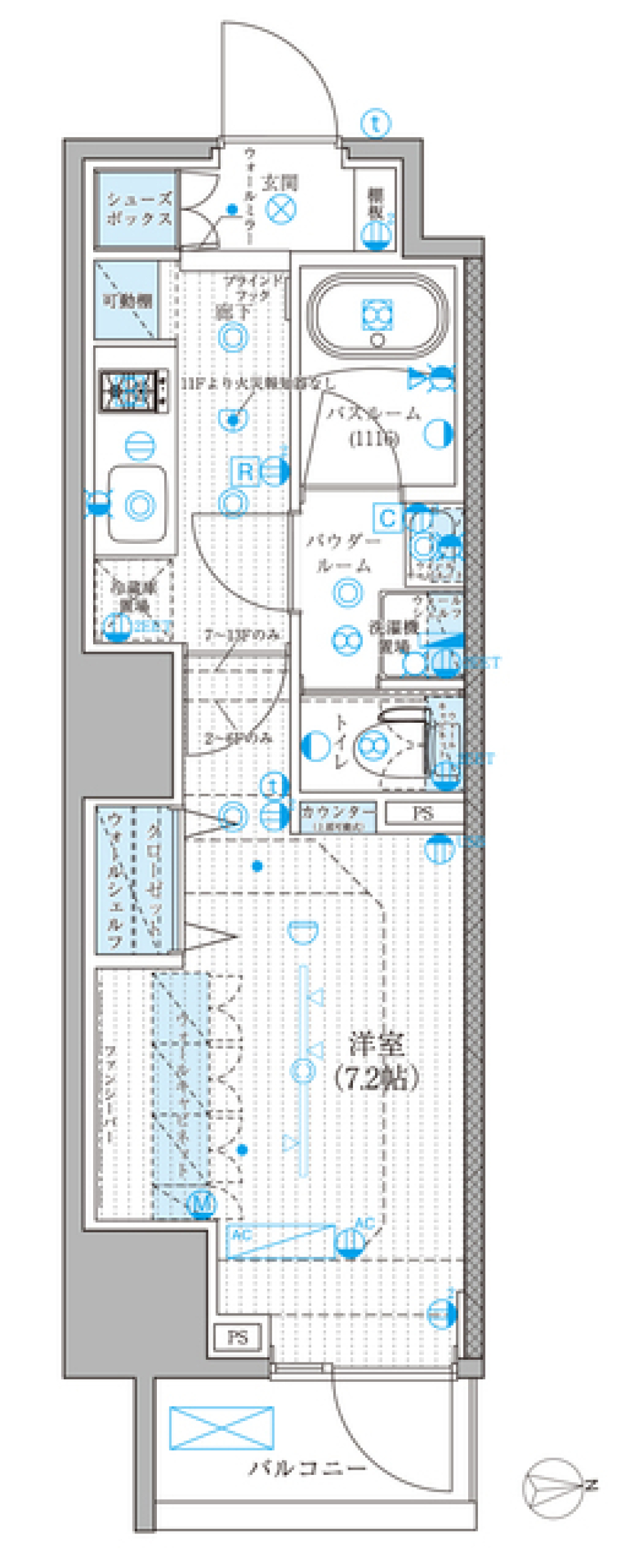 リテラス蒲田　1202号室の間取り図