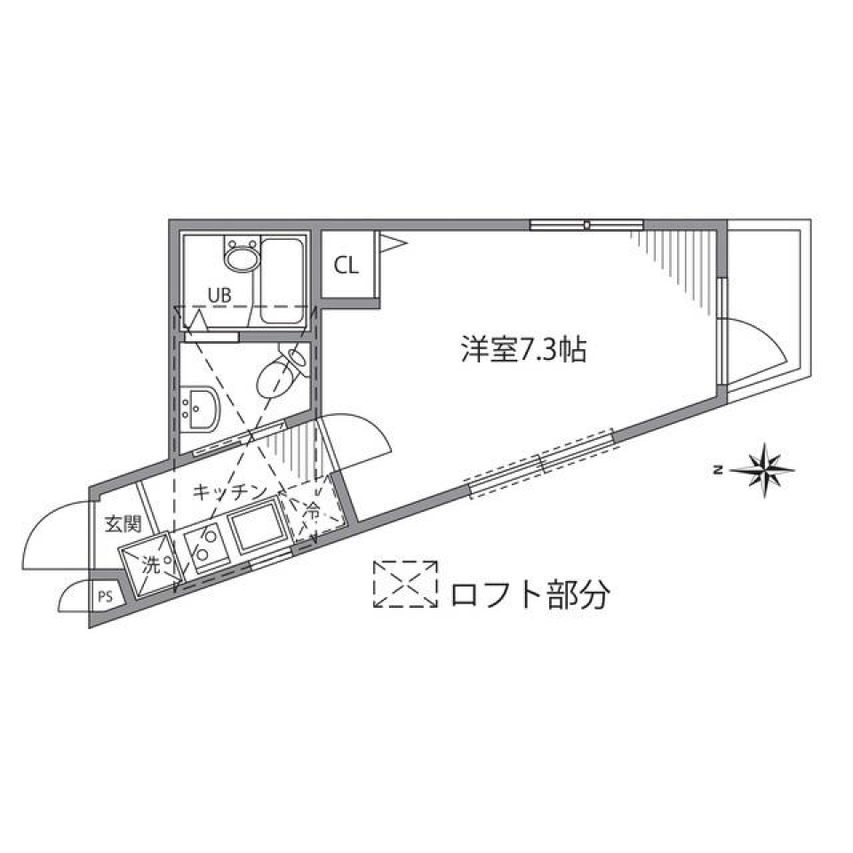 一人暮らしにもってこい！デザイナーズのお部屋！の間取り図