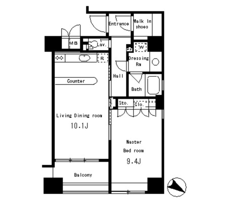 パークアクシス南麻布 201号室の間取り図