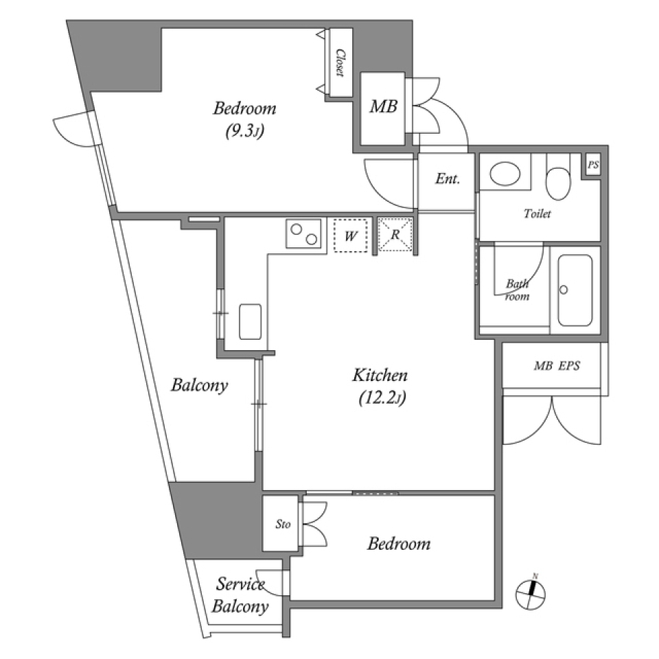 CAVANA＋麻布台　1102号室の間取り図