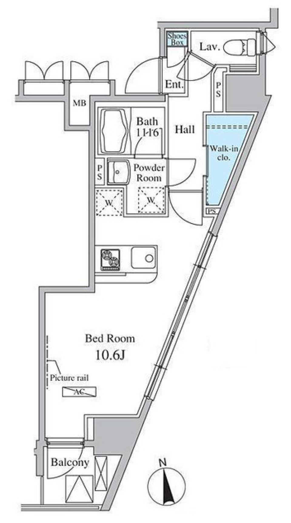 ＳＫ－ＯＮＥ市ヶ谷 603号室の間取り図