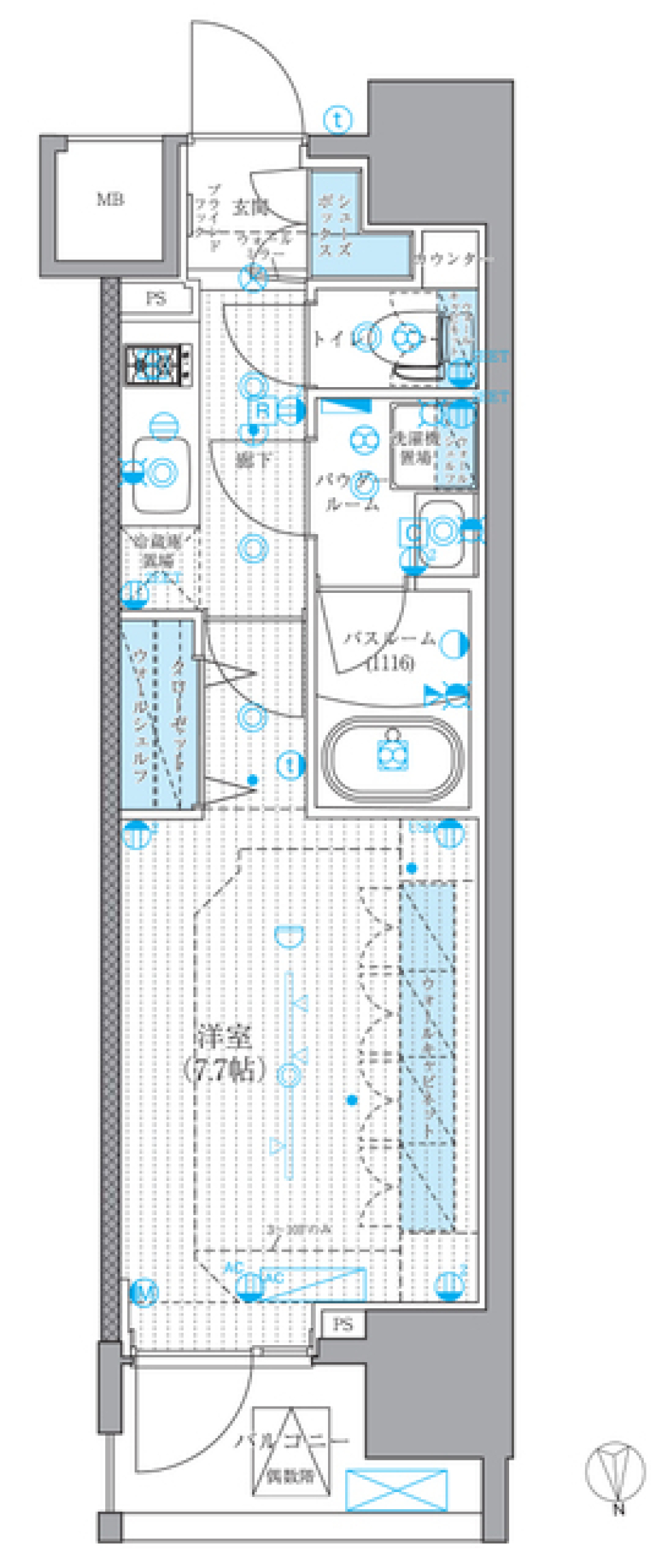 リテラス蒲田　907号室の間取り図