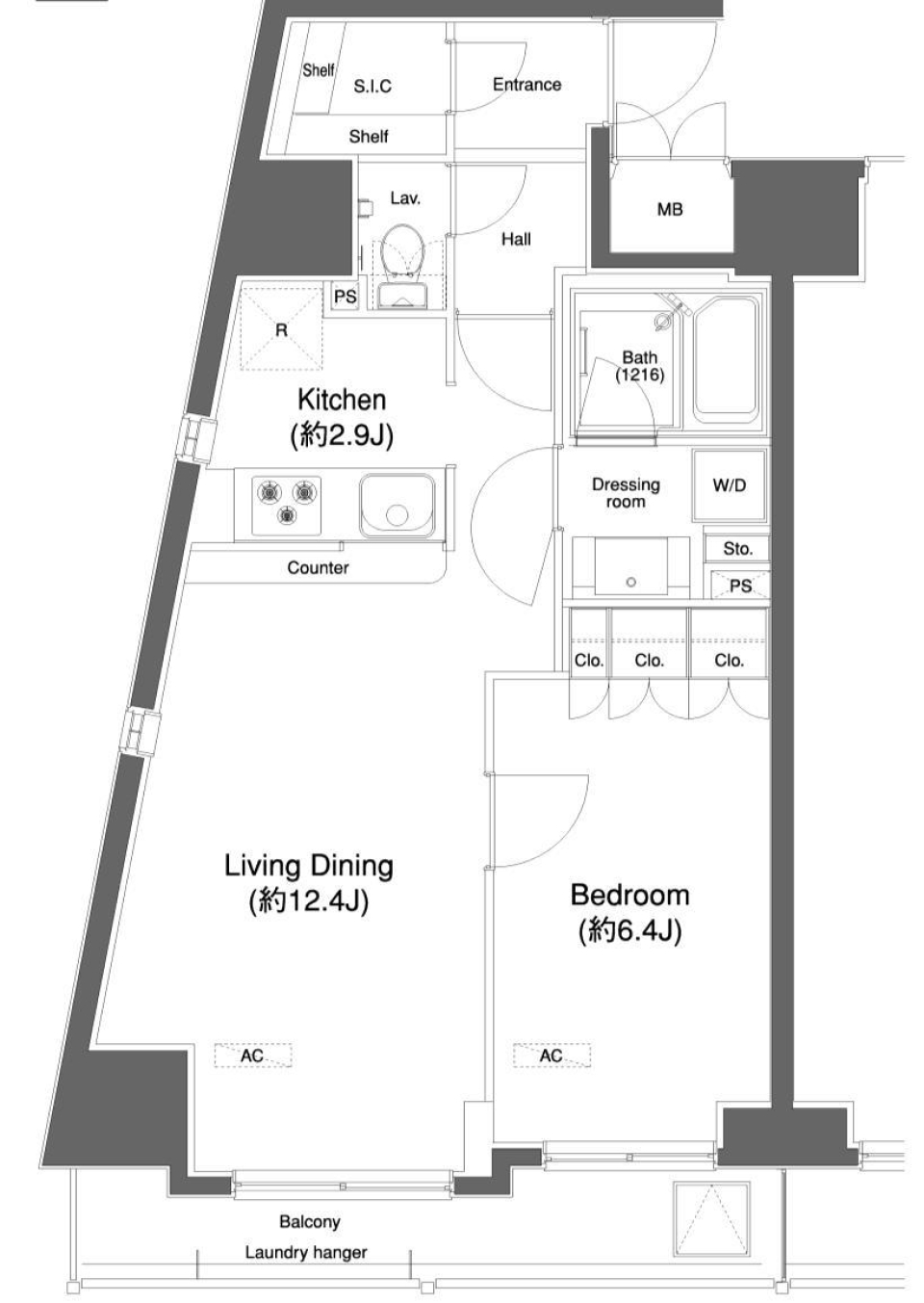 プラウドフラット白金高輪の間取り図