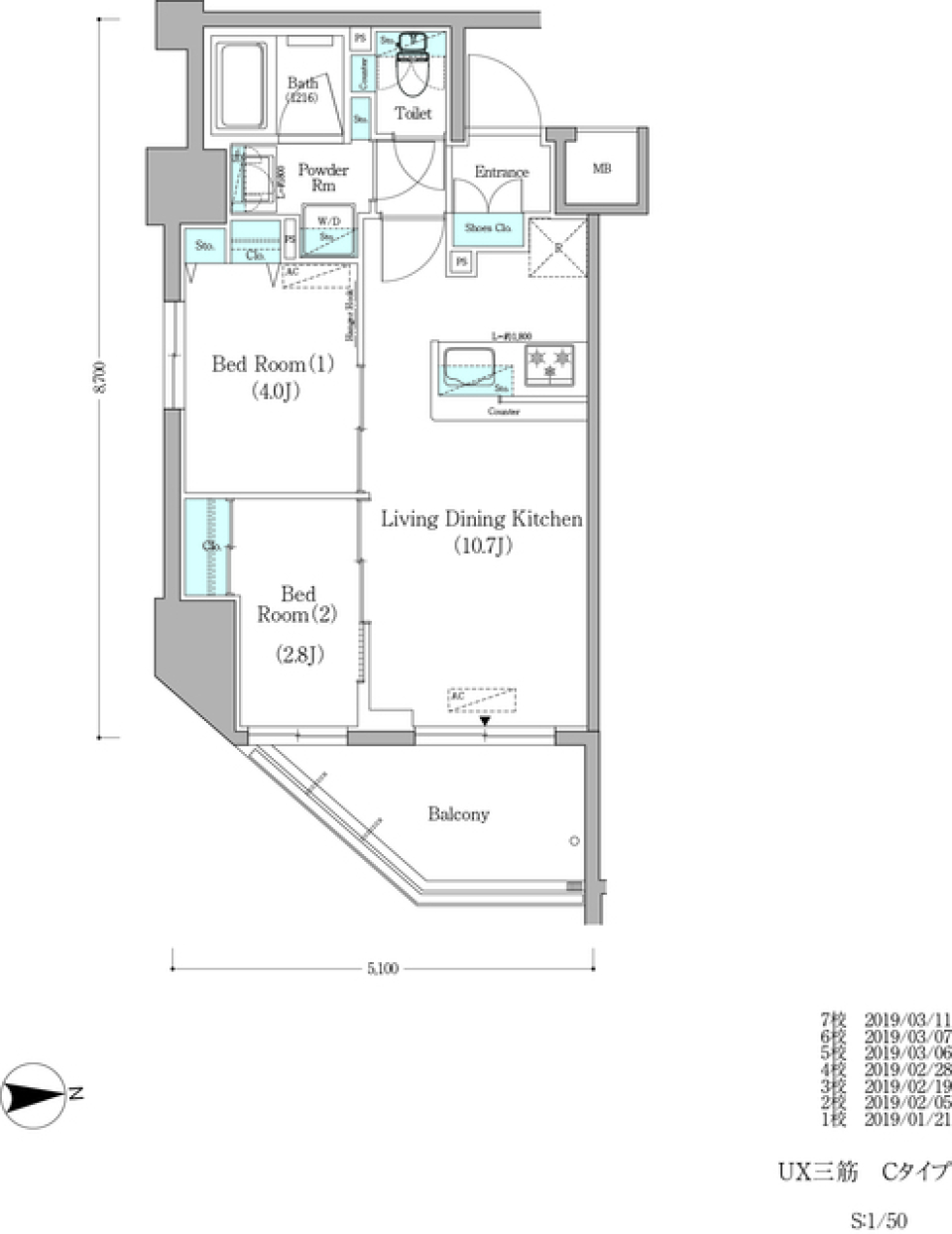 アーバネックス蔵前 406号室の間取り図