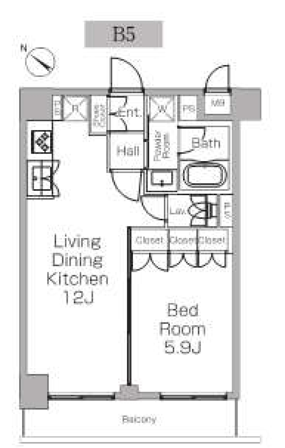 バルコニーのある部屋で【ペット可】の間取り図