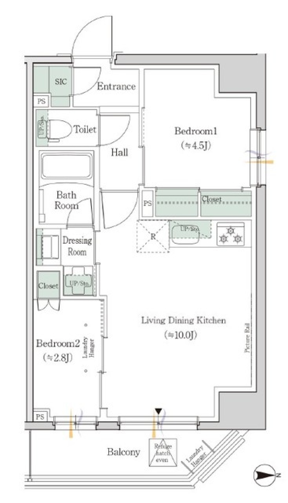 ワンルーフレジデンス新御徒町 804号室の間取り図