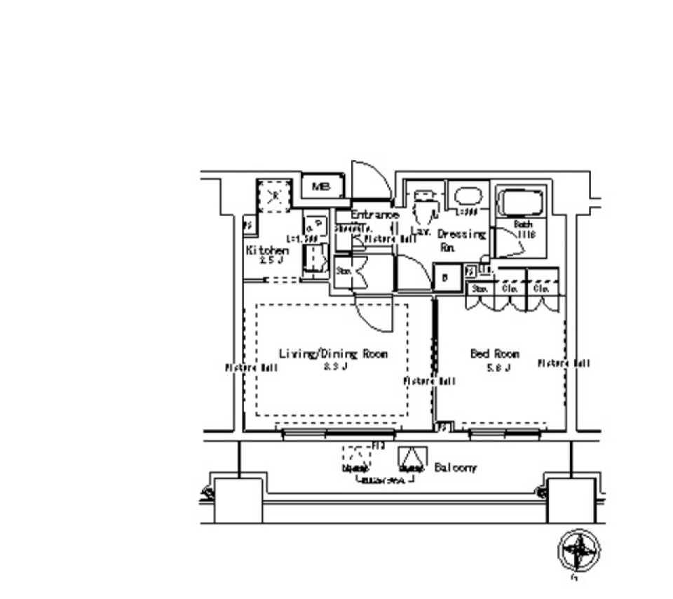 パークアクシス御茶ノ水ステージ　619号室の間取り図