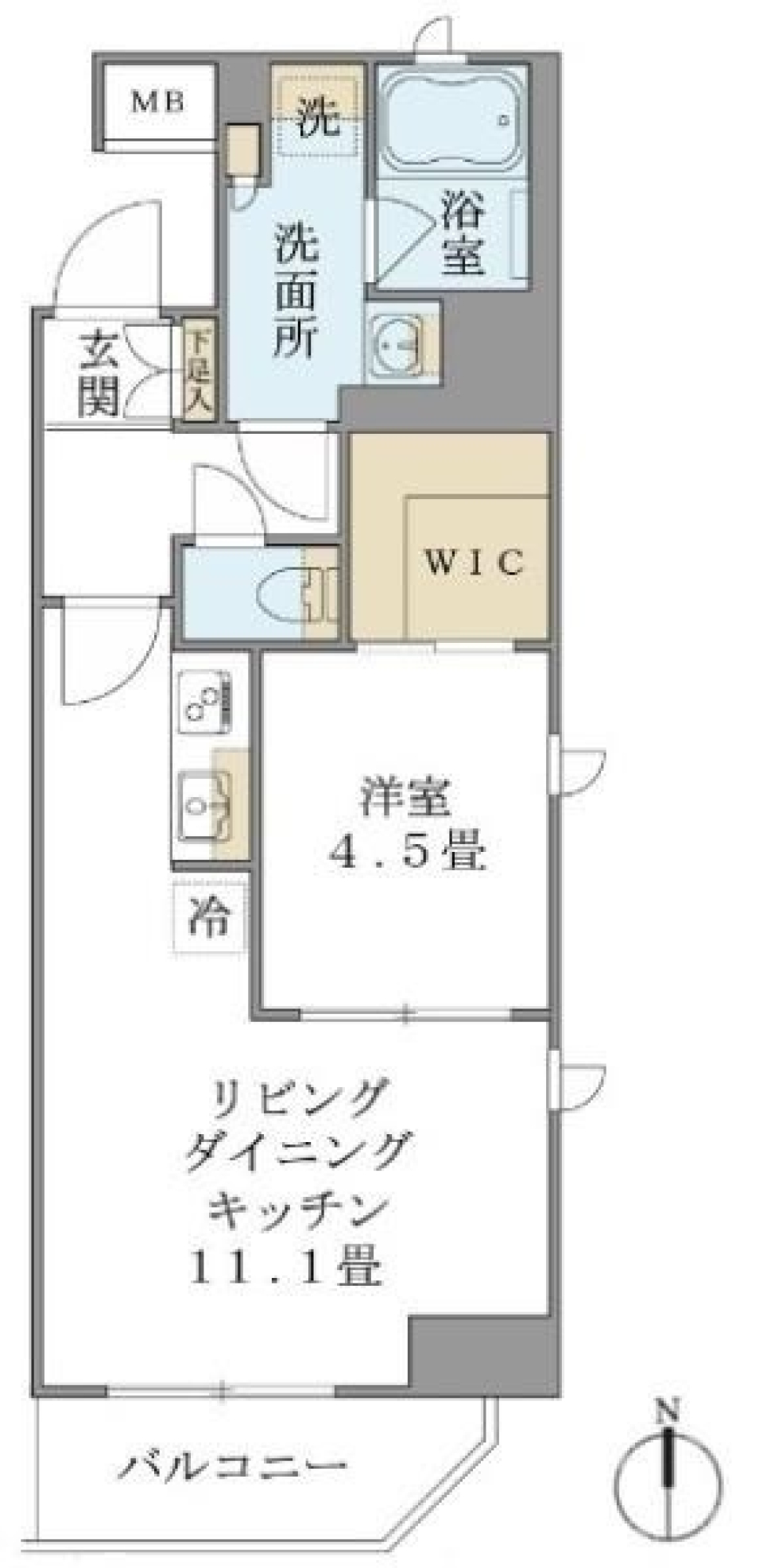 Ｂｒｉｌｌｉａ　ｉｓｔ　上野御徒町　803号室の間取り図