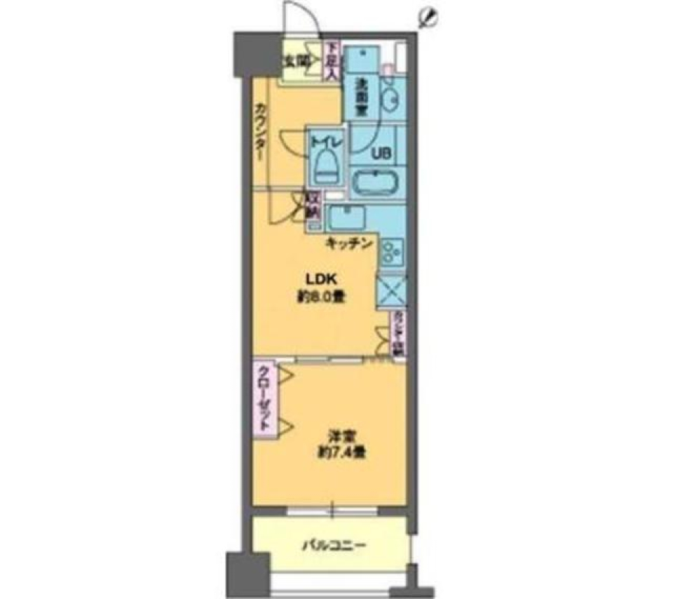 パークキューブ日本橋水天宮 802の間取り図