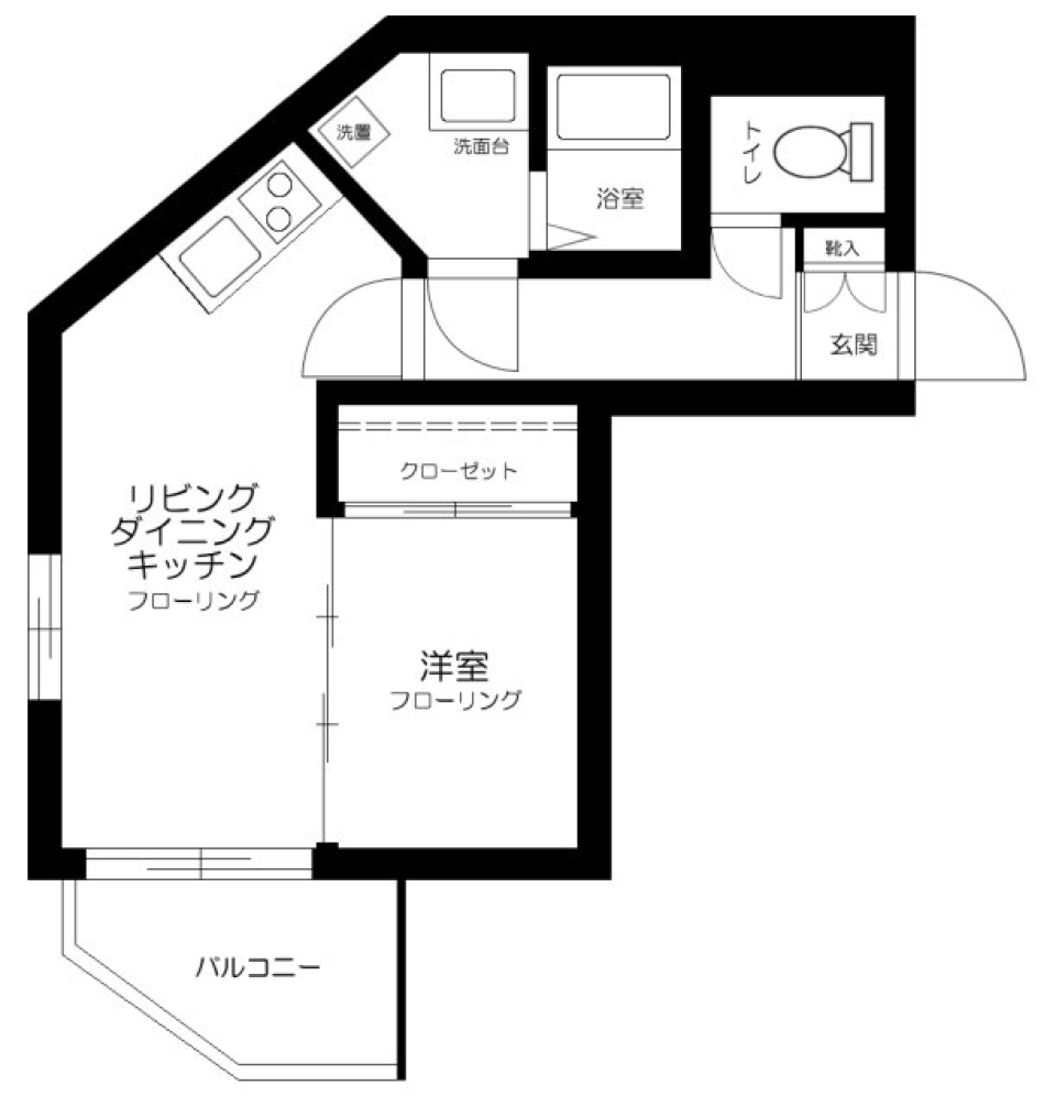 温かみのあるコンクリ物件の間取り図