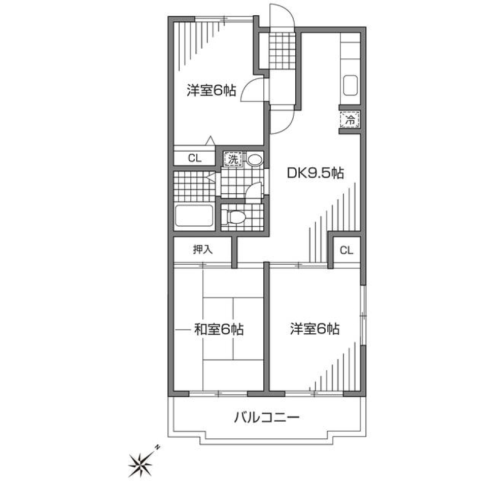 ウィンダム宮前　506号室の間取り図