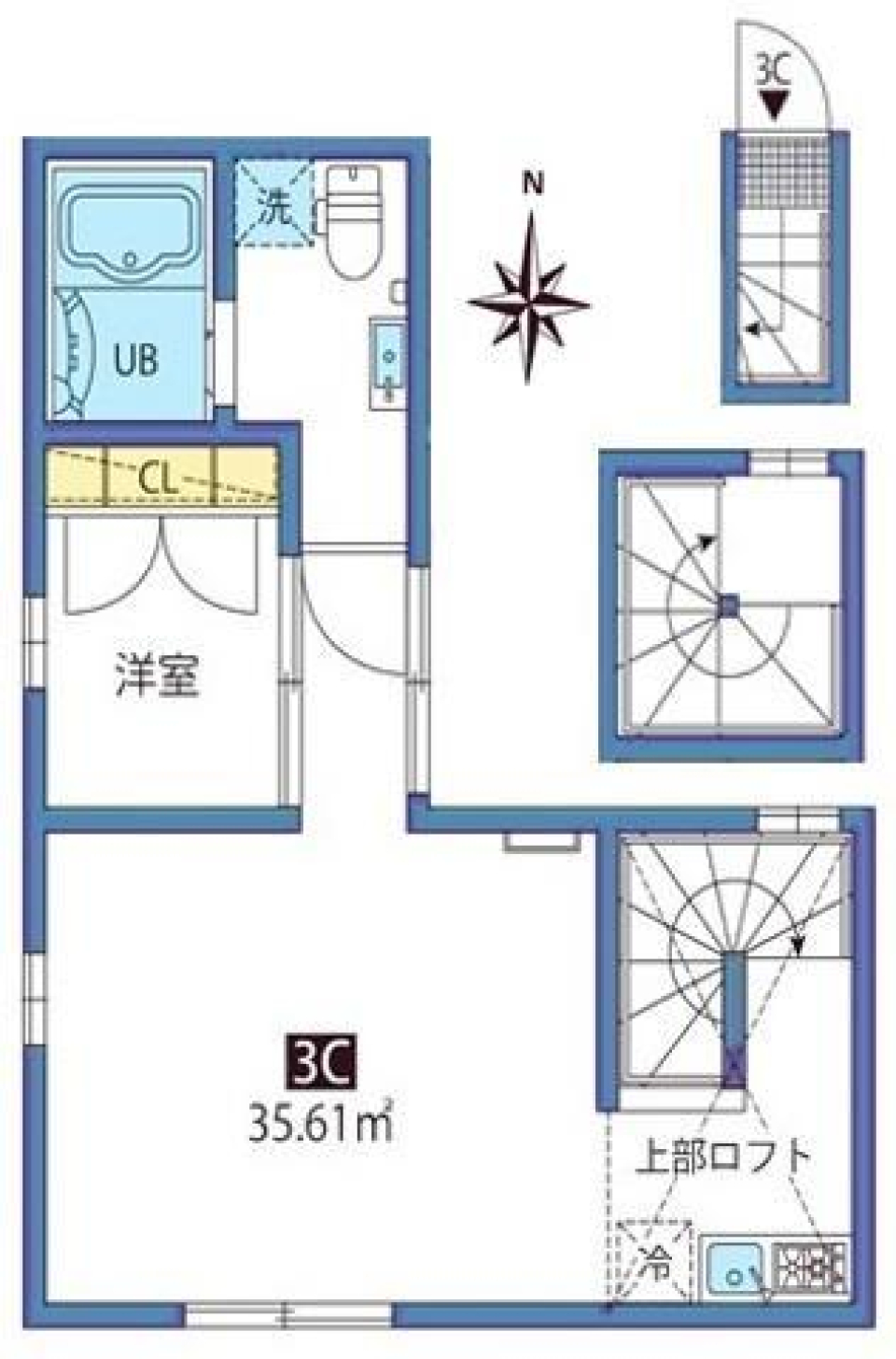 Ciel Azur　3C号室の間取り図