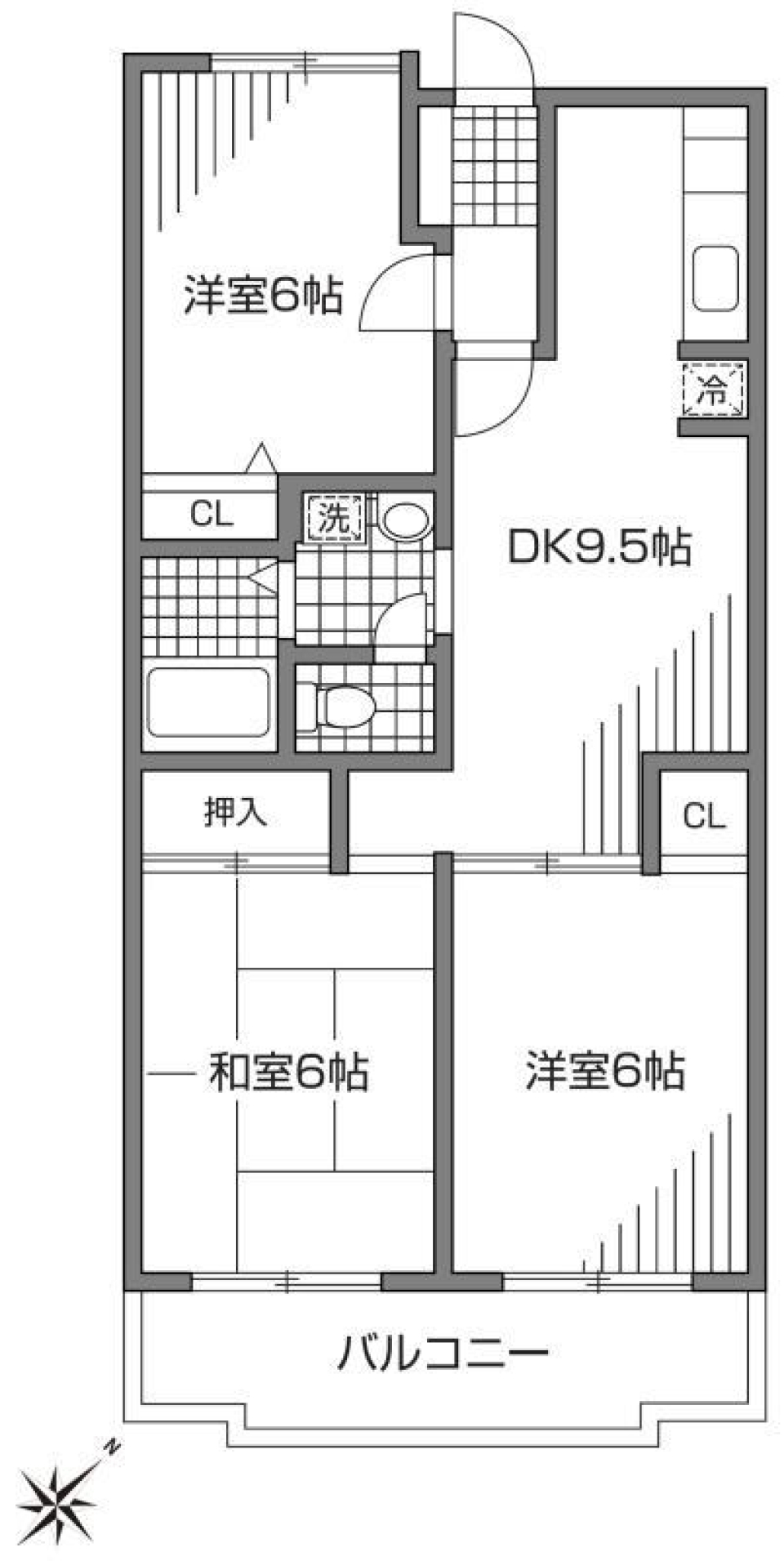 ウィンダム宮前　203号室の間取り図