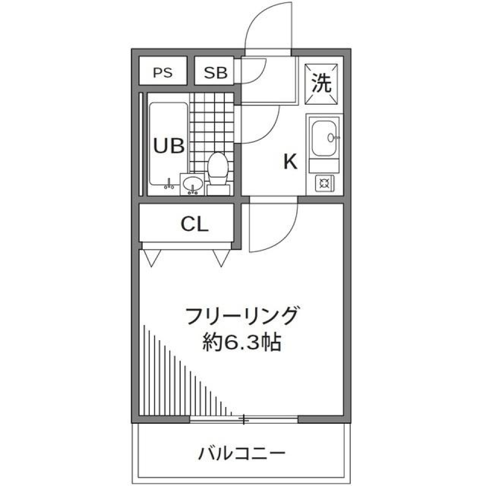 ベルデュール笹塚 302号室の間取り図