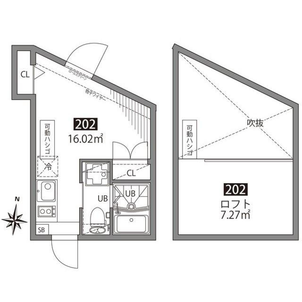 グランエッグス荻　202号室の間取り図