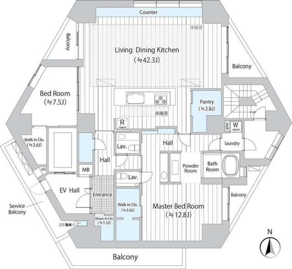 Hexagon Lifeの間取り図