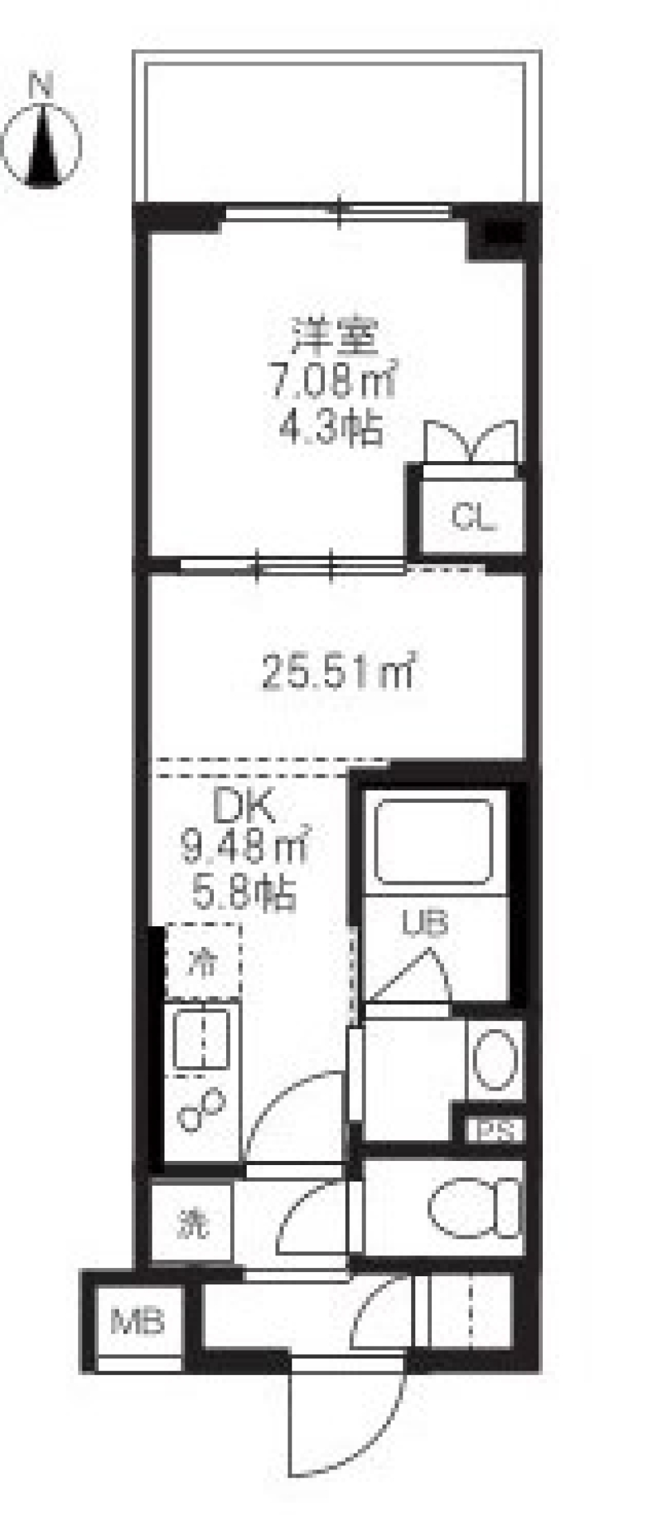 大田区蒲田本町1丁目マンション　0307号室の間取り図