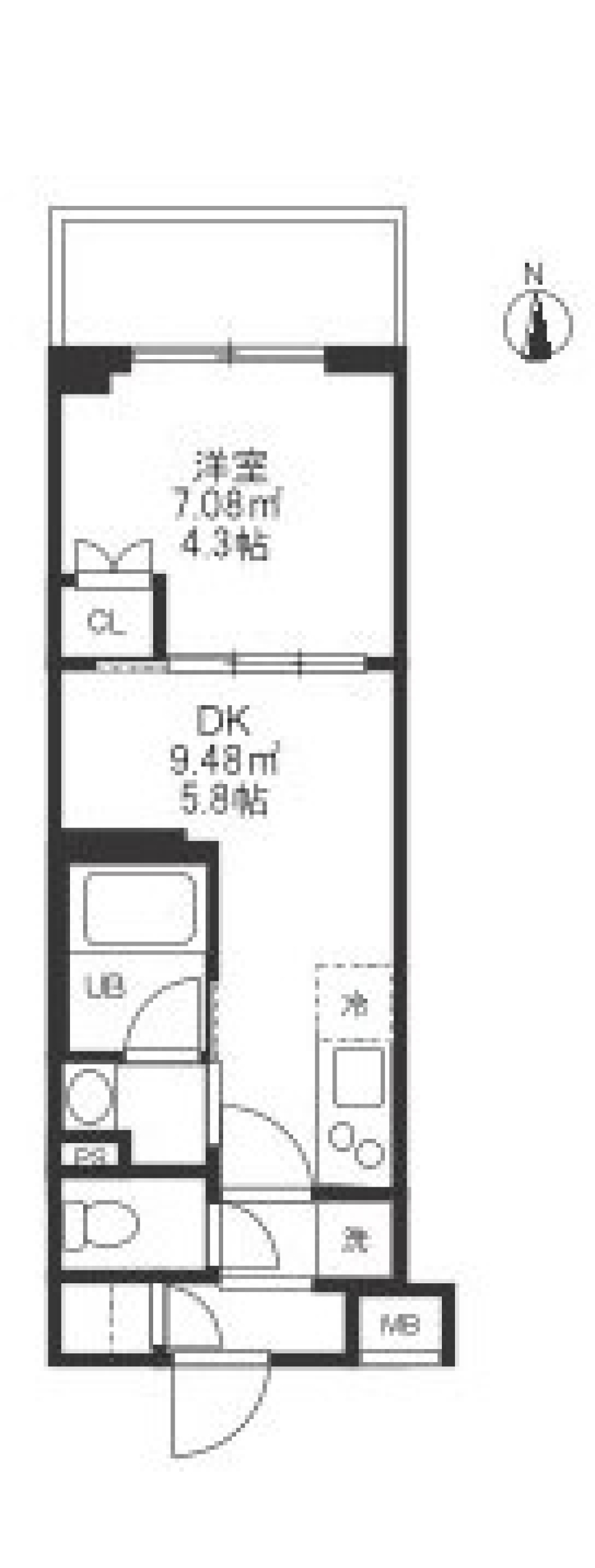 大田区蒲田本町1丁目マンション　0308号室の間取り図