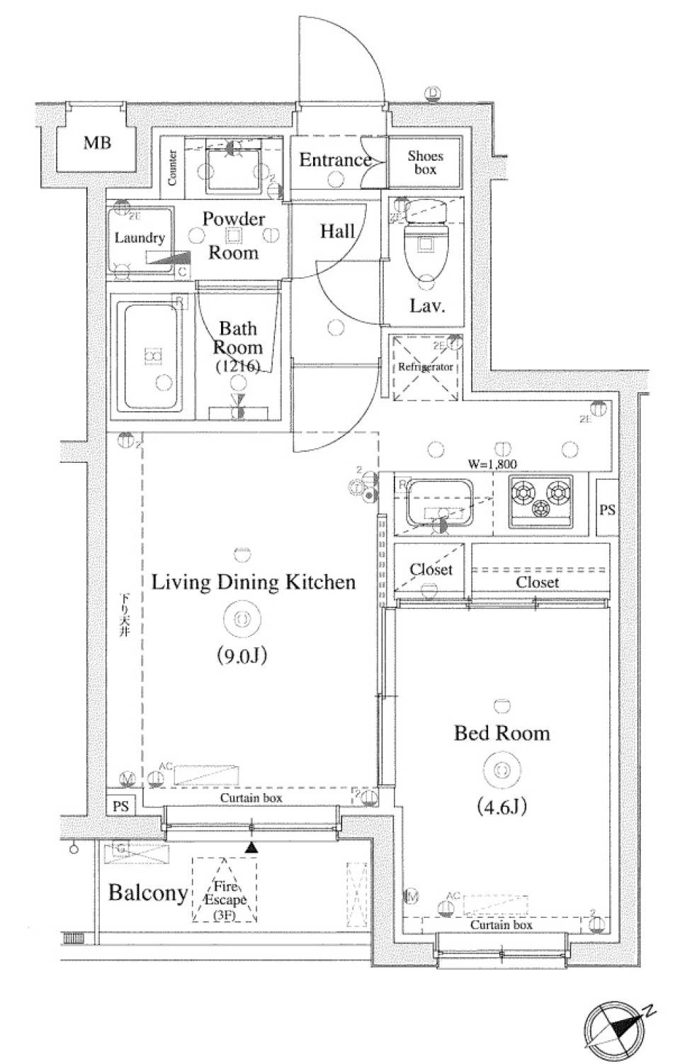 DIPS上北沢 South Villa　308号室の間取り図