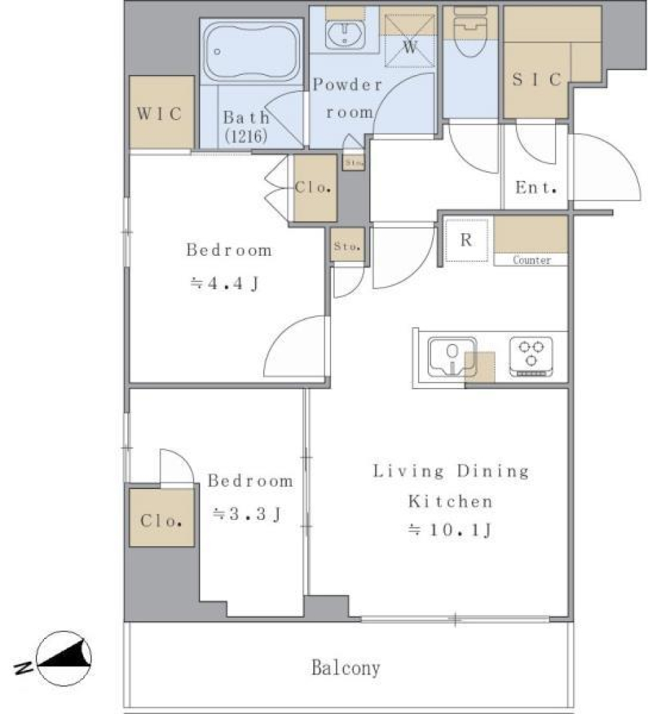 Ｂｒｉｌｌｉａ　ｉｓｔ　赤羽 1001号室の間取り図