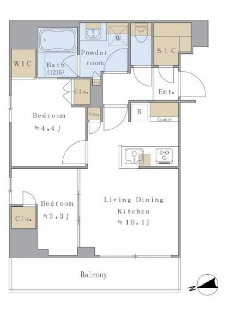 Ｂｒｉｌｌｉａ　ｉｓｔ　赤羽 1101号室の間取り図