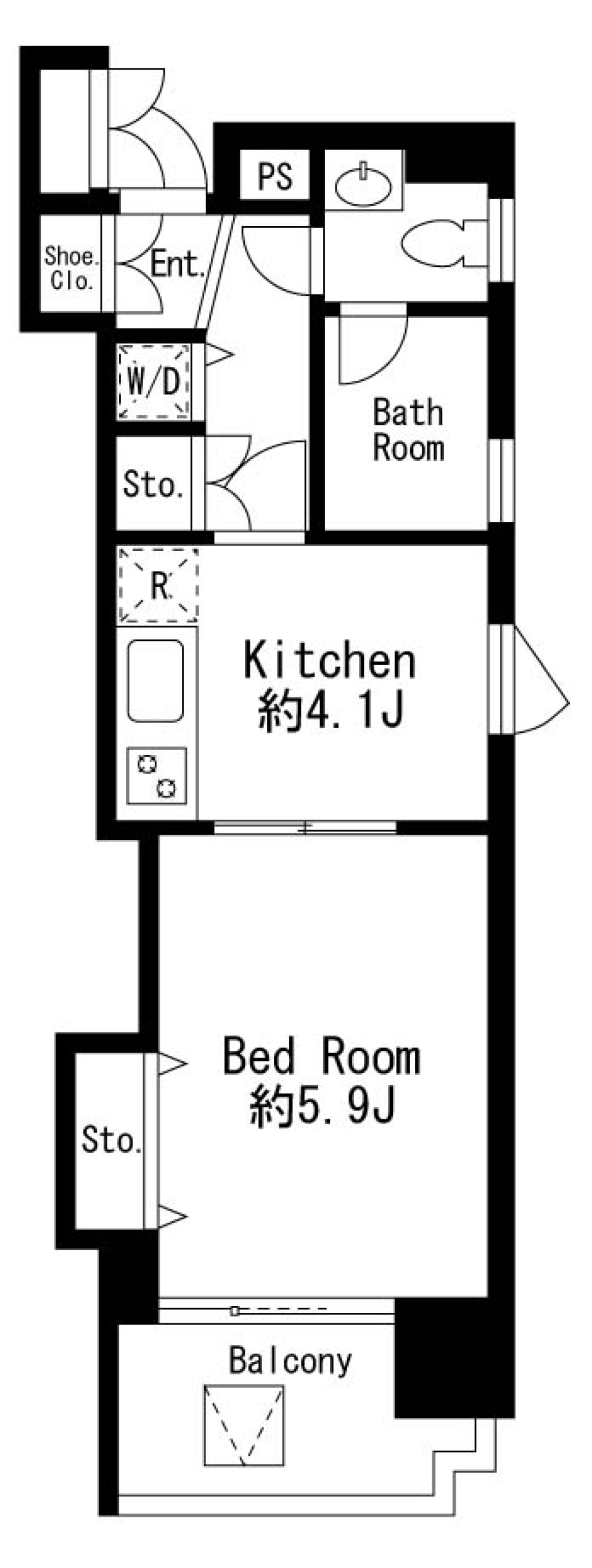 プライムアーバン日本橋茅場町 910の間取り図