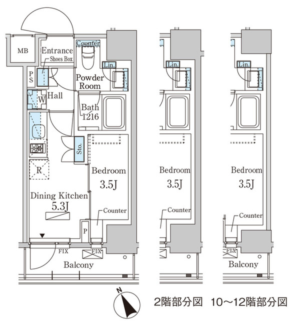 パークアクシス日本橋茅場町ステーションゲート 1103の間取り図