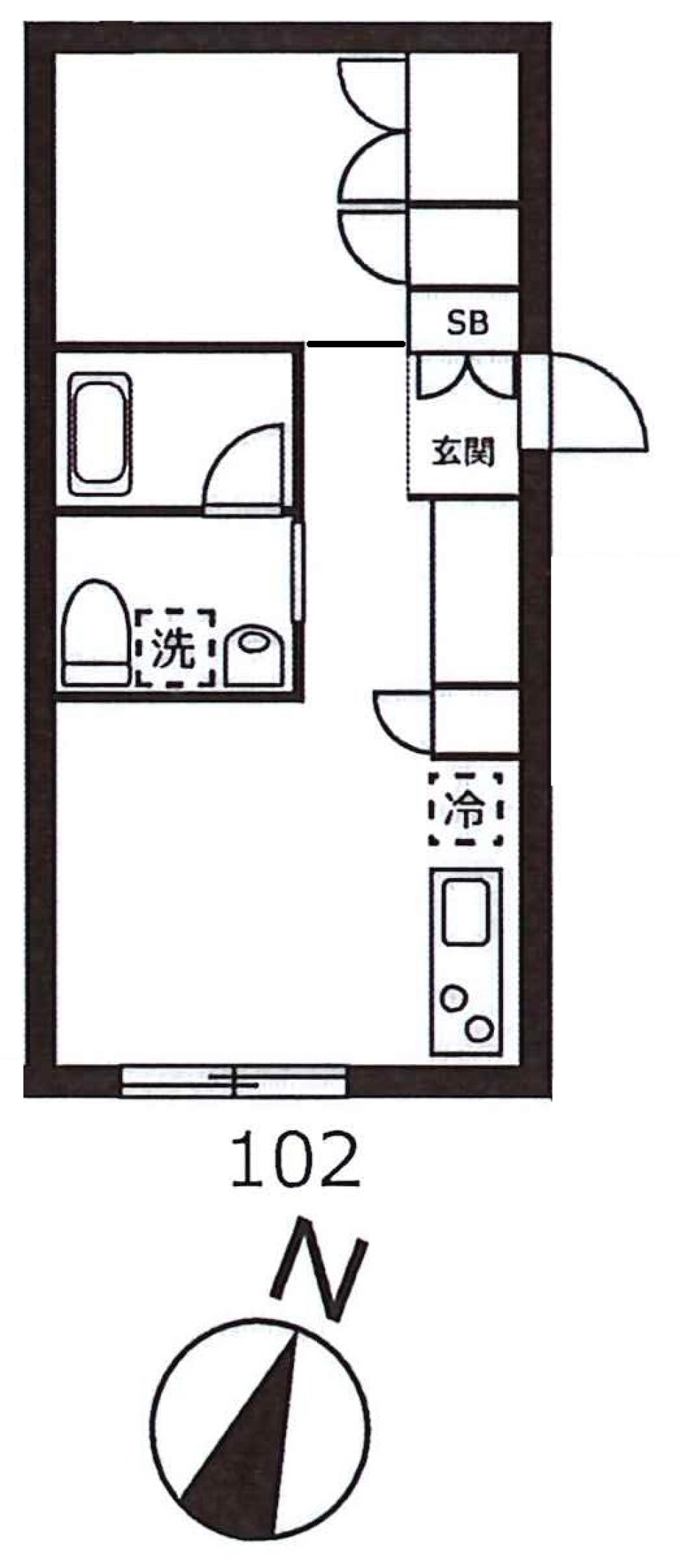 ファーレ四谷Ⅳ　102号室の間取り図