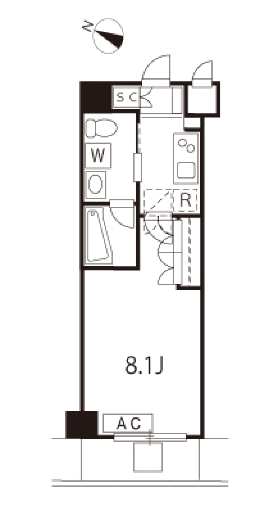 アジールコート池上　302号室の間取り図