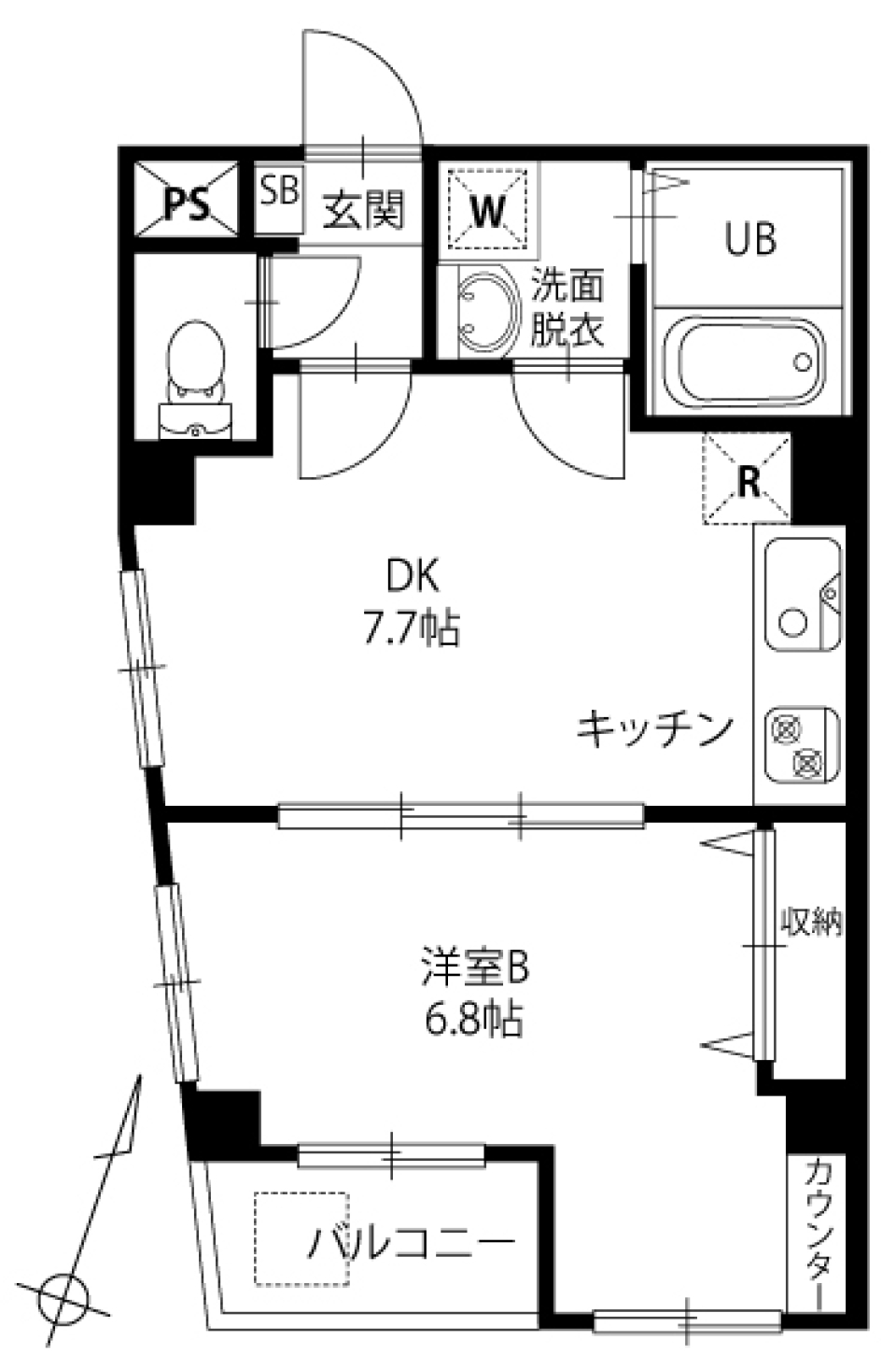 ルシェルクレール 101号室の間取り図