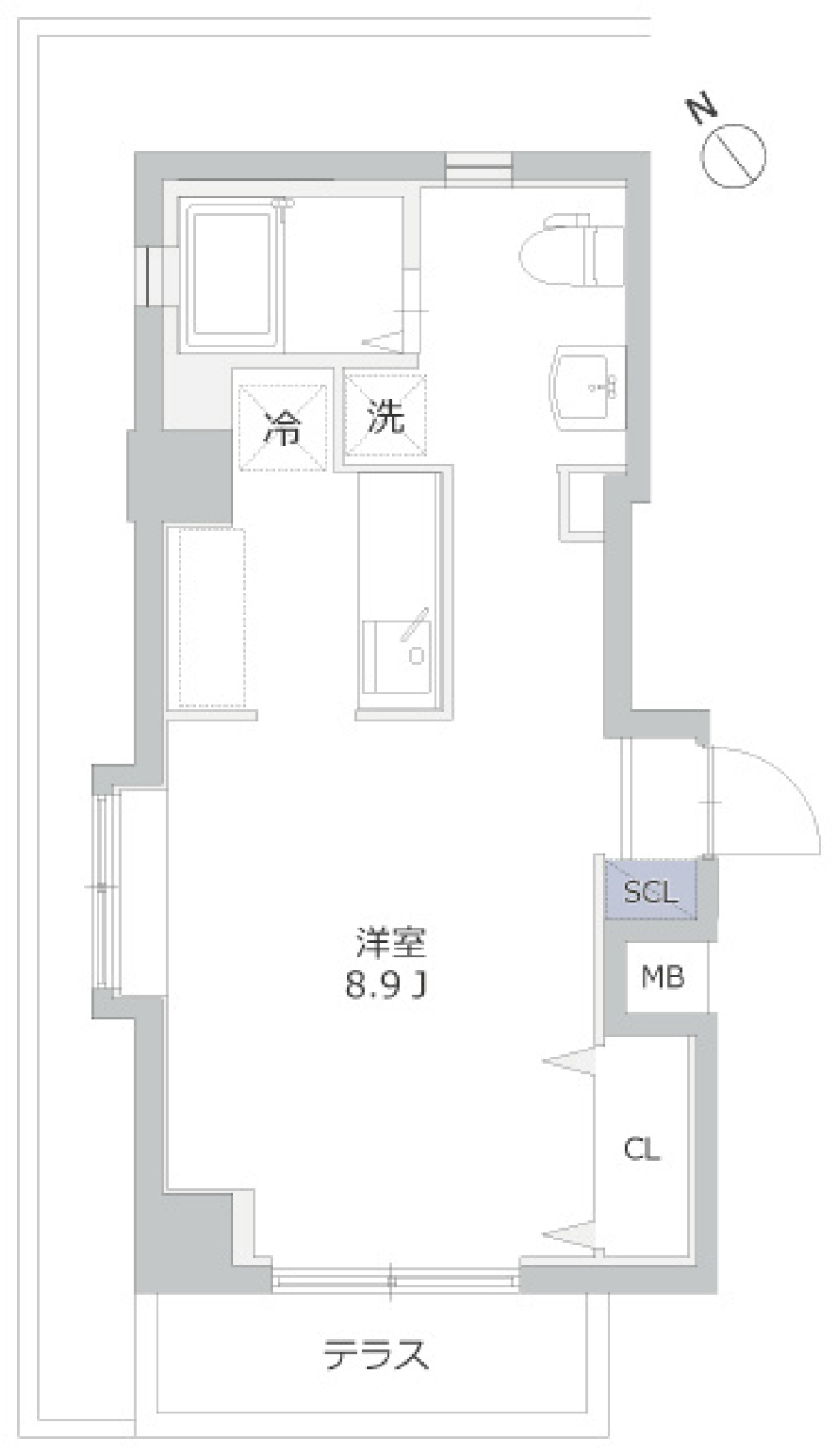 マーサプレアマールケイ 103号室の間取り図