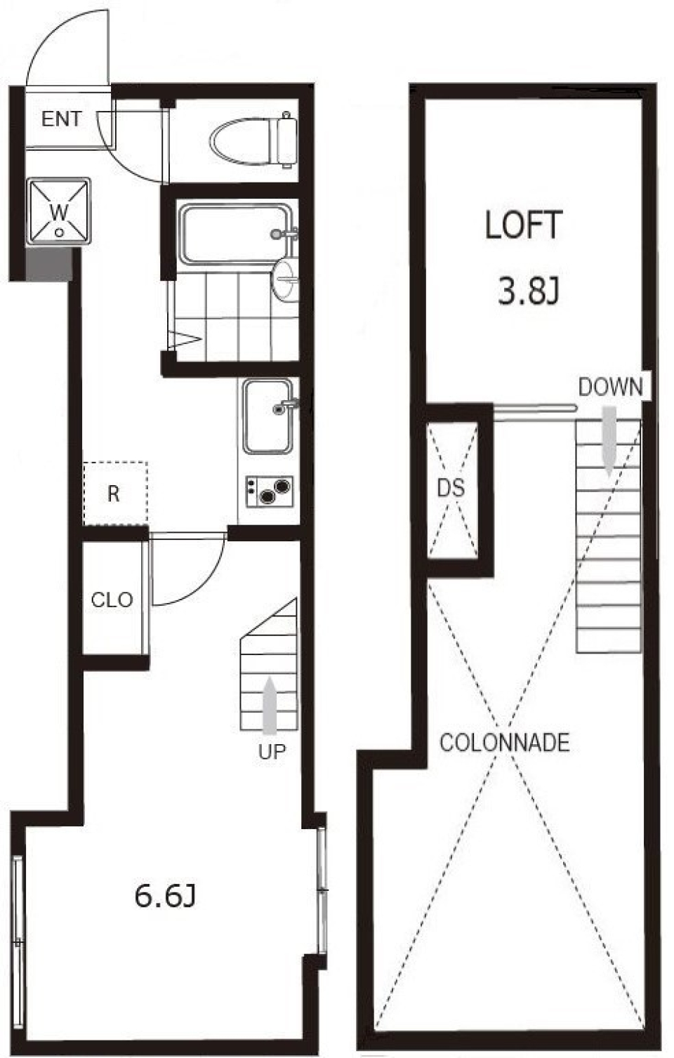 グランエッグス赤羽　206号室の間取り図