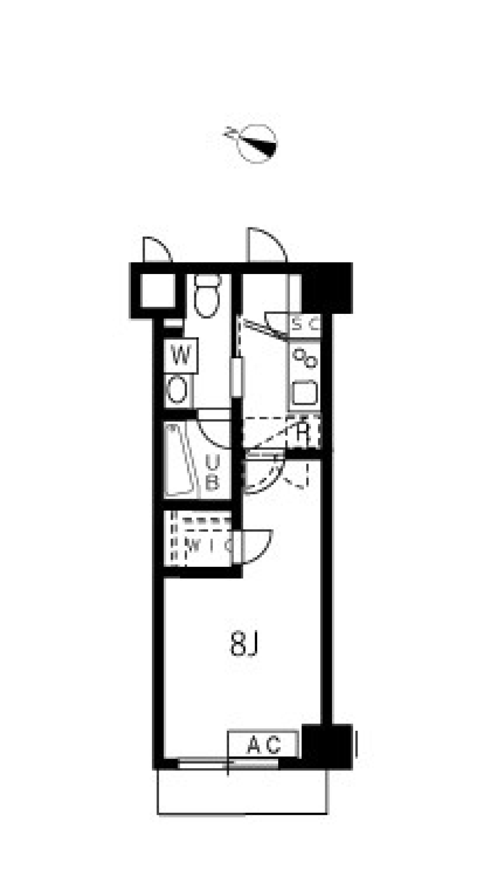 アジールコート池上　108号室の間取り図