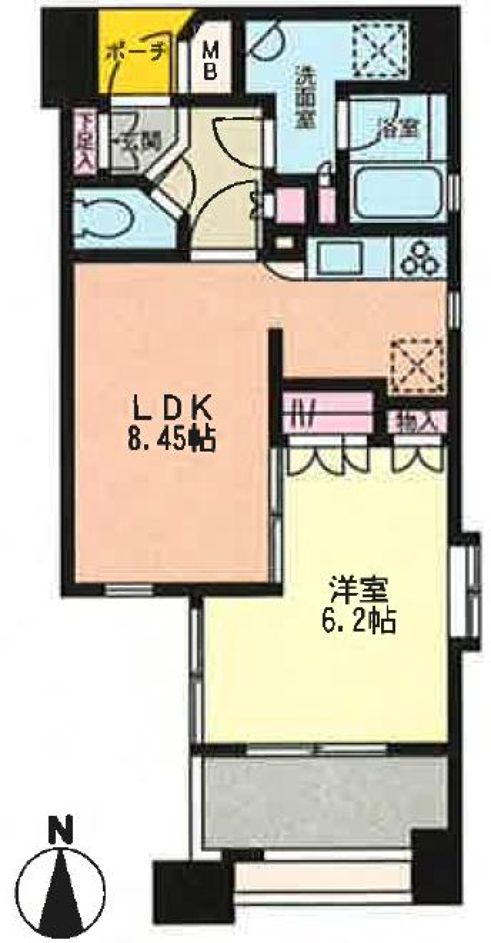 【デザイナーズ】ナチュラルカラーにこだわるの間取り図