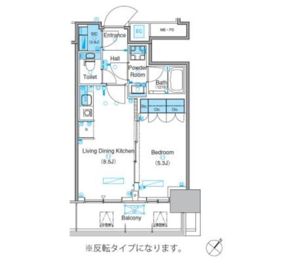 パークアクシス豊洲キャナル 408号室の間取り図