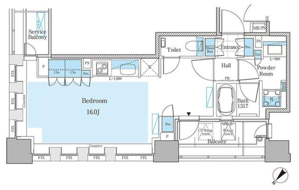 パークアクシス月島マチュアスタイル　404号室の間取り図