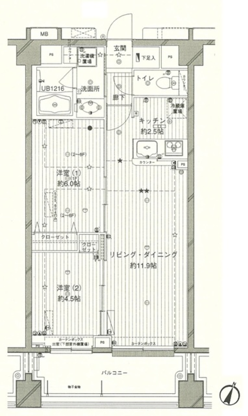 コスモリード西馬込　304号室の間取り図